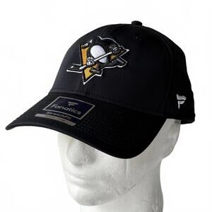Fanatics StretchFit Pittsburgh Penguins Black Baseball Cap Hat Adult M/L New